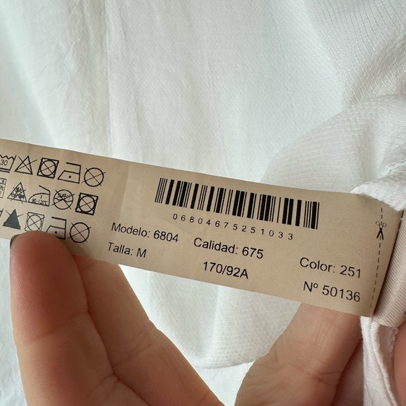 Massimo Dutti Women’s Keyhole Long Sleeve Blouse White (Size M) - Picture 5 of 9